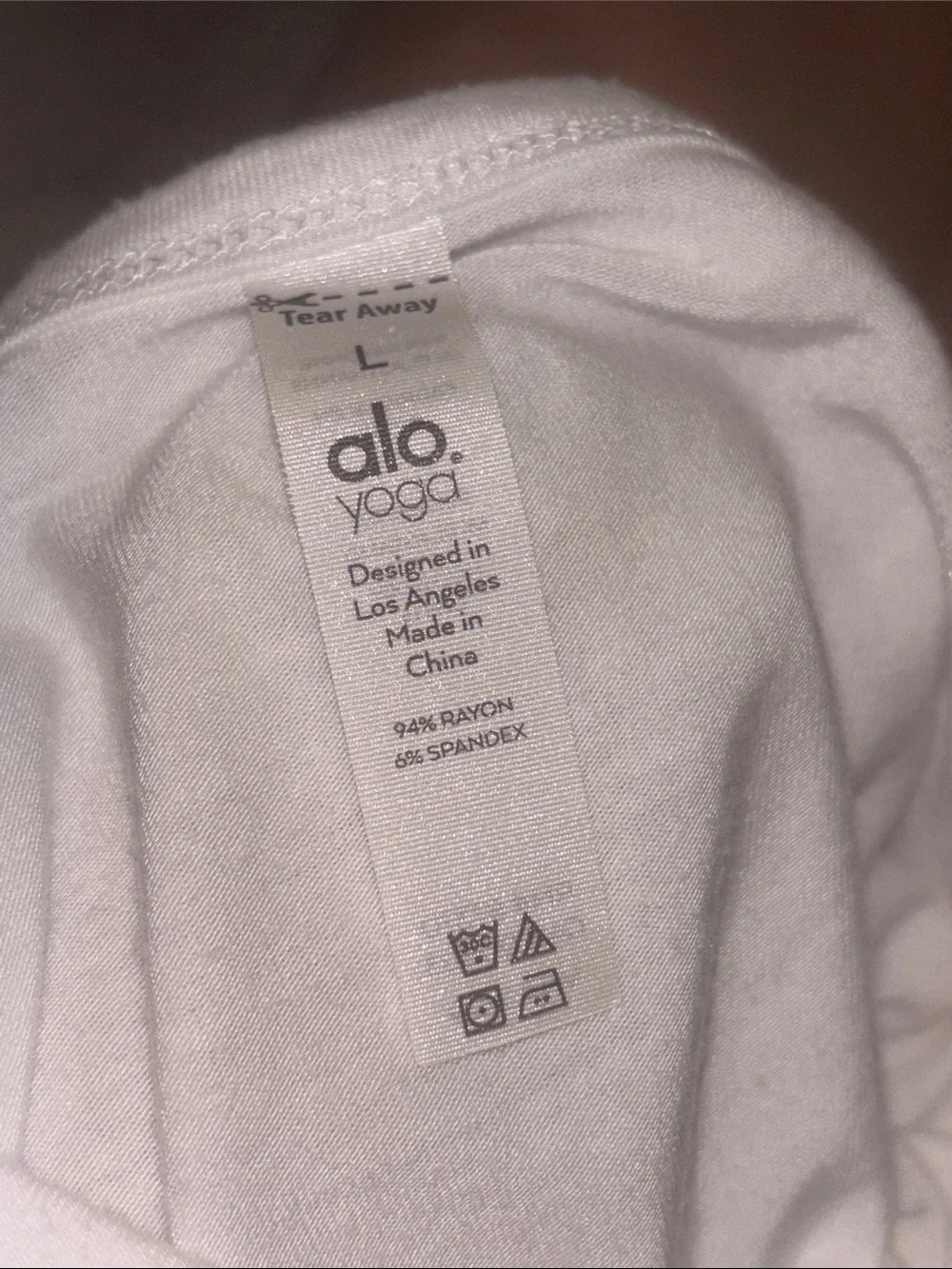 Alo Yoga White Draped Side Muscle Tank Top Sleeveless Active Large Athleisure